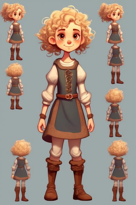 00317-668510346-_lora_Character Design_1_Character Design - A set cartoon character design of a litle girl with short blonde and curly hair, cha.png